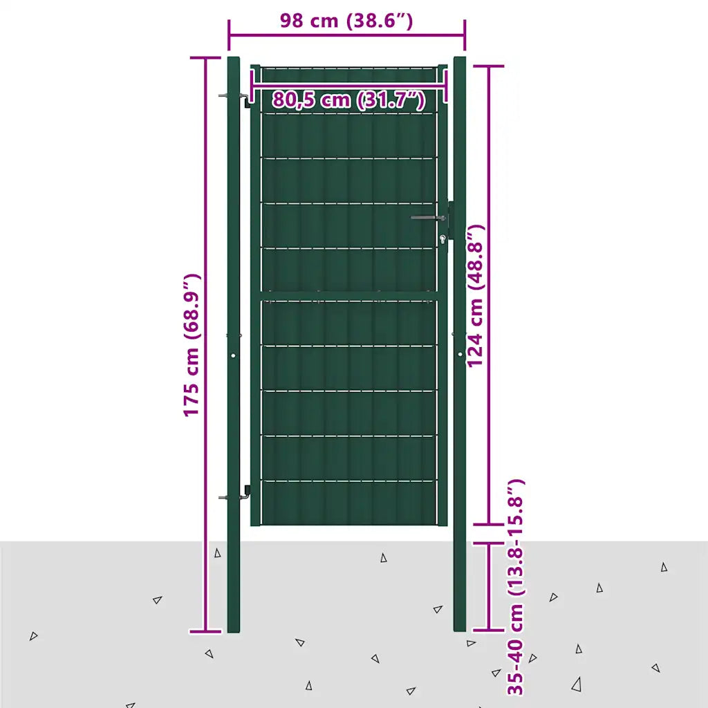 Portão de cerca em PVC e aço 100x124 cm