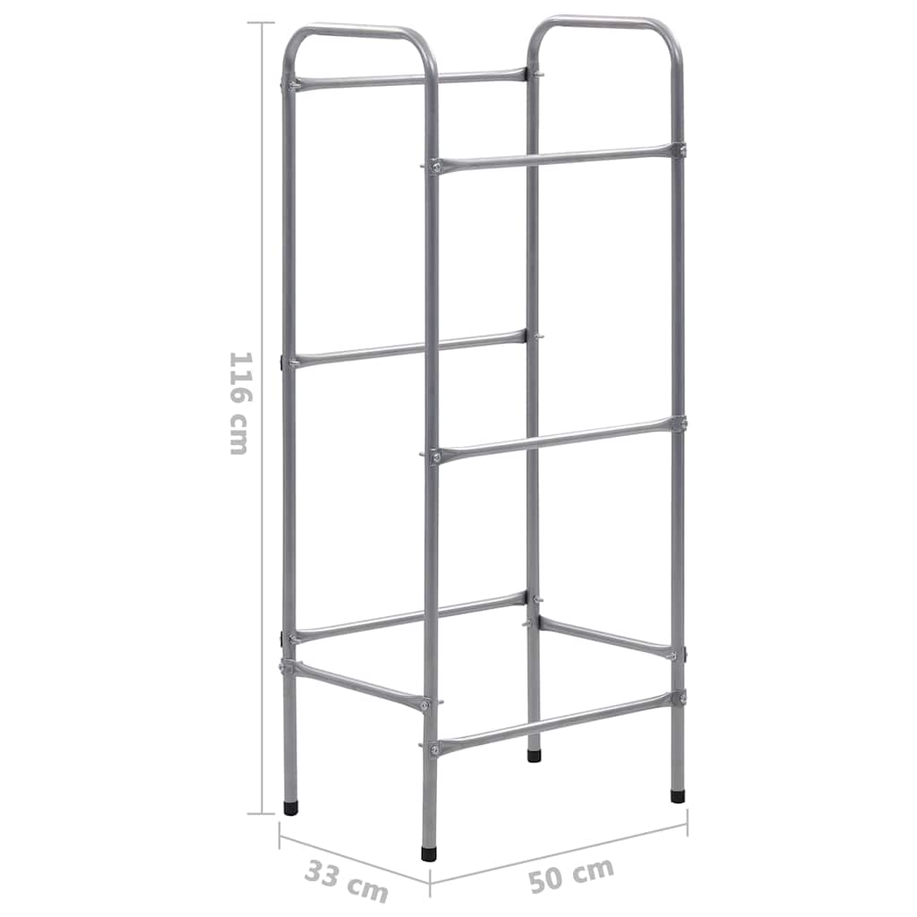 vidaXL Prateleira para 3 caixas 50x33x116 cm aço prateado