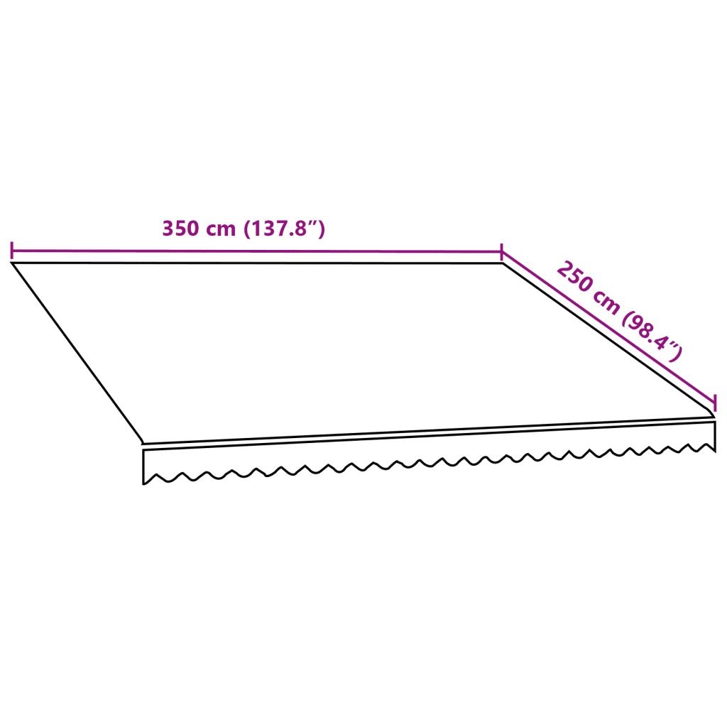 Lona para toldo laranja e castanho 3,5x2,5 m