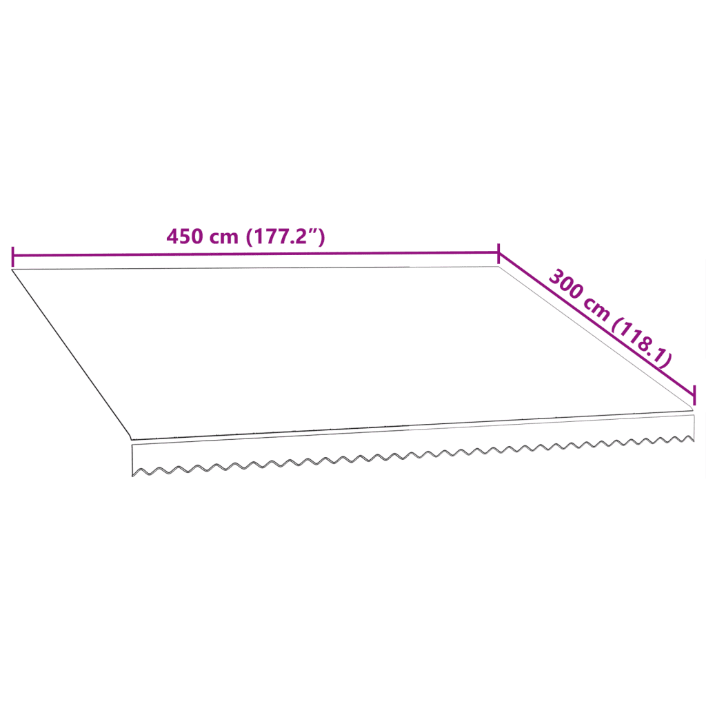 Lona para toldo laranja e castanho 4,5x3 m