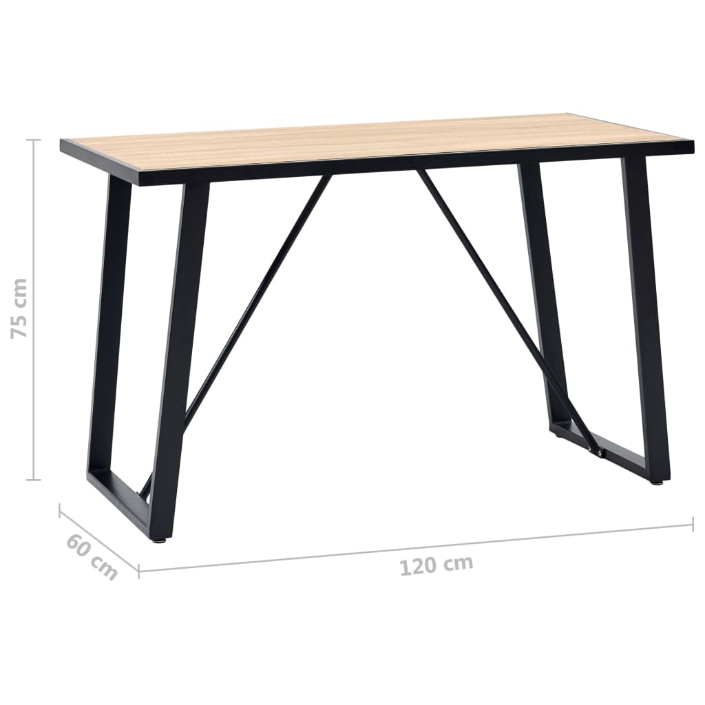 vidaXL Mesa de jantar 120x60x75 cm MDF cor carvalho