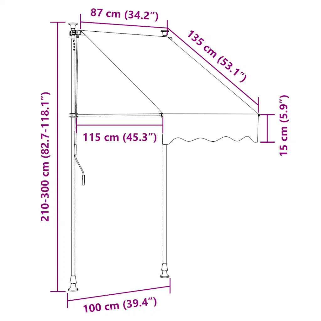 Toldo retrátil manual 100 cm
