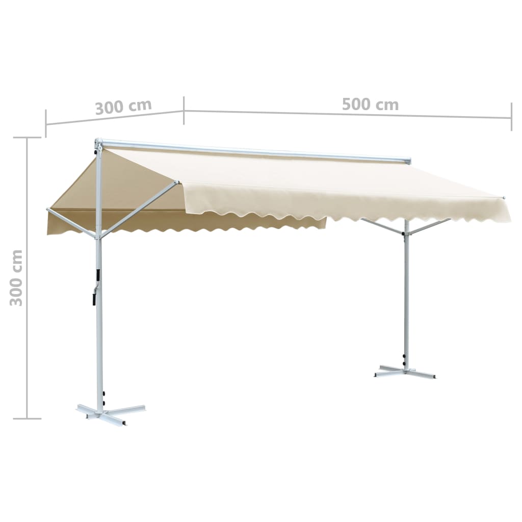 vidaXL Toldo de pé 500x300 cm creme