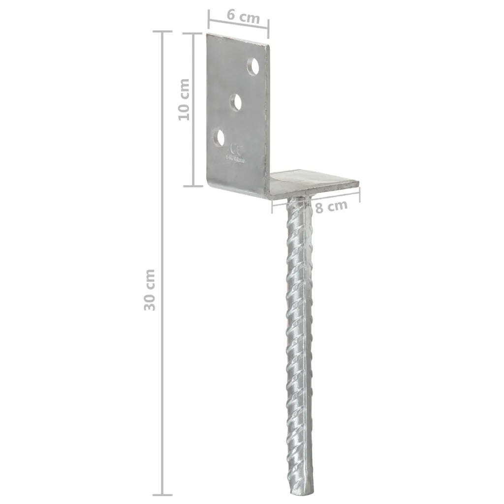 Âncoras de vedação 12 pcs 8x6x30 cm aço galvanizado prateado