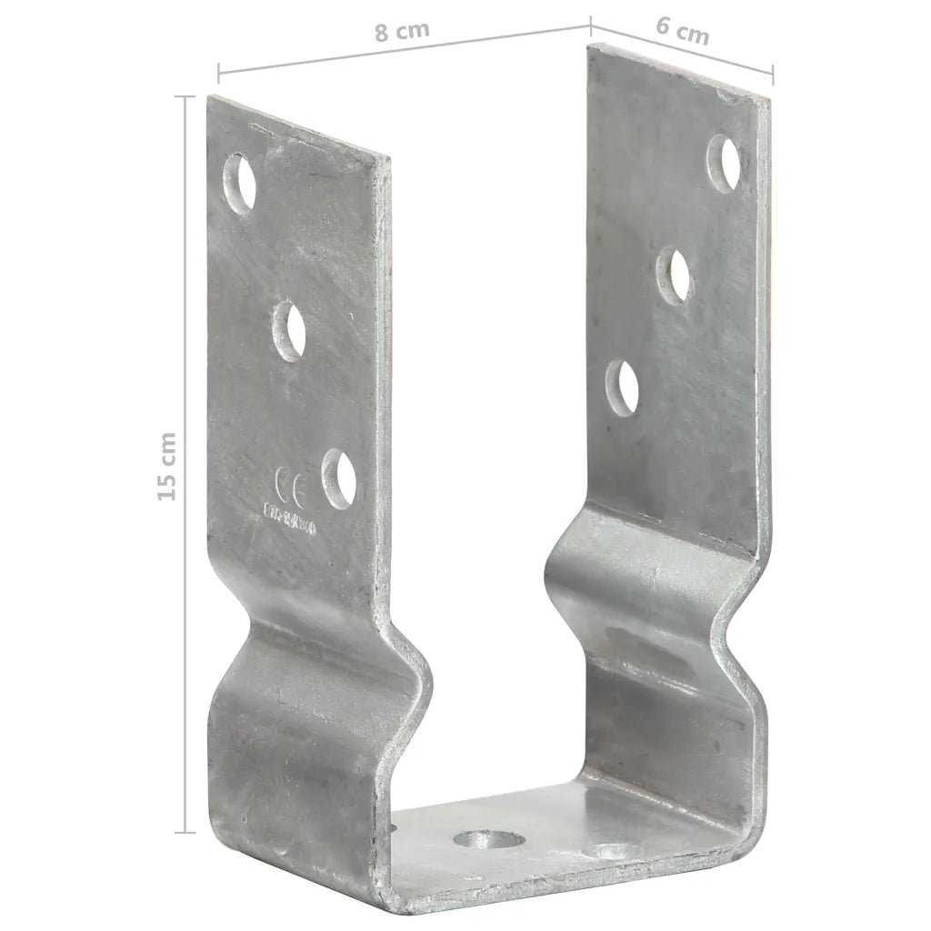 Âncoras de vedação 12 pcs 8x6x15 cm aço galvanizado prateado