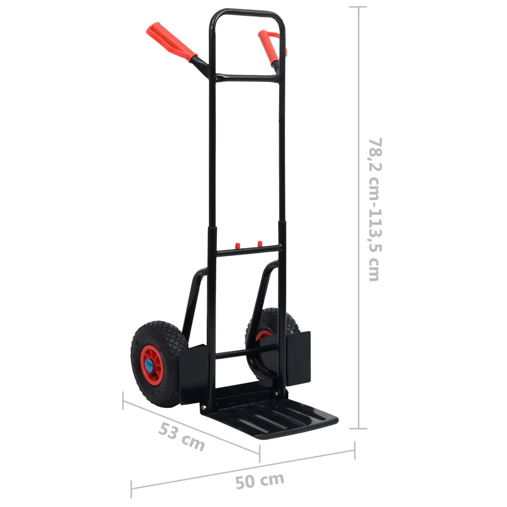 Carrinho de mão telescópico 200 kg e vermelho
