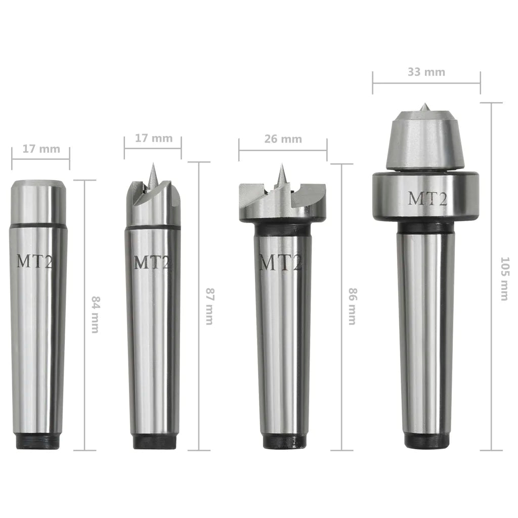 Pontos de torno para madeira 4 pcs MT2 aço