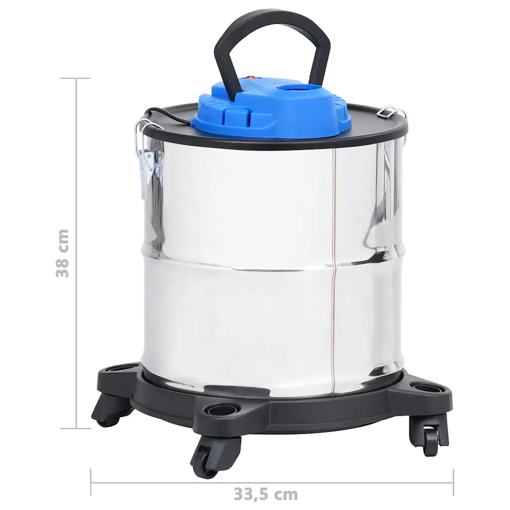 Aspirador de cinzas com filtro HEPA 1200 W 20 L aço inoxidável