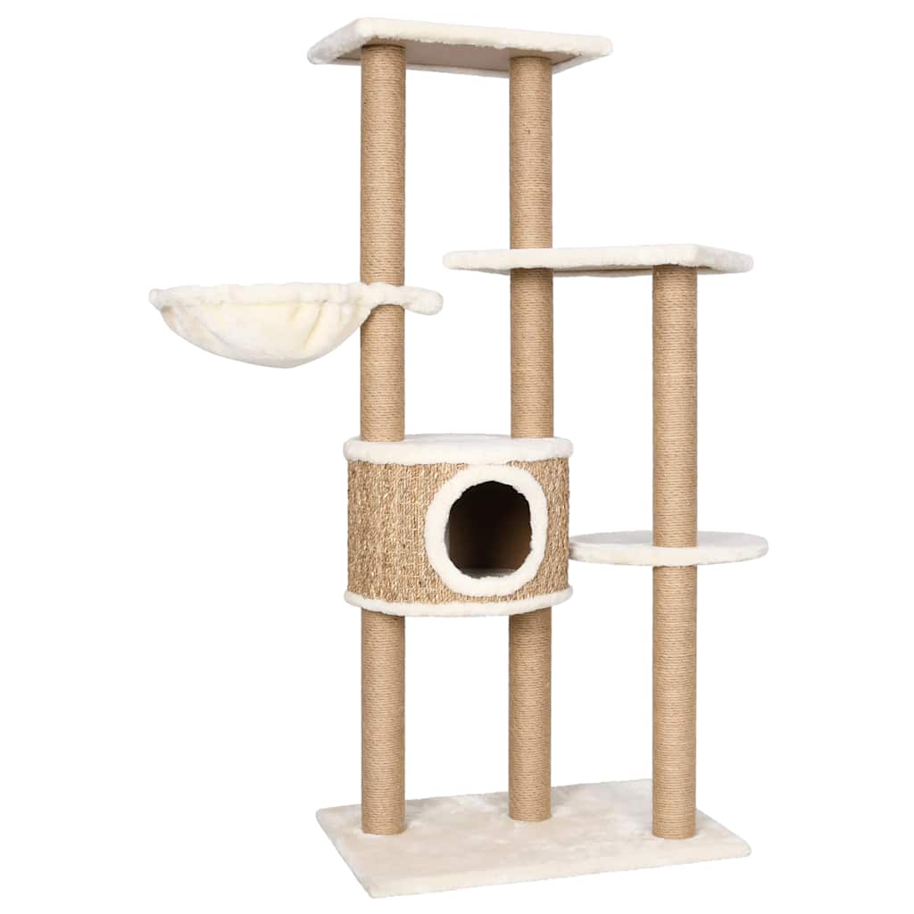 Árvore para gatos c/ postes arranhadores 126 cm erva marinha