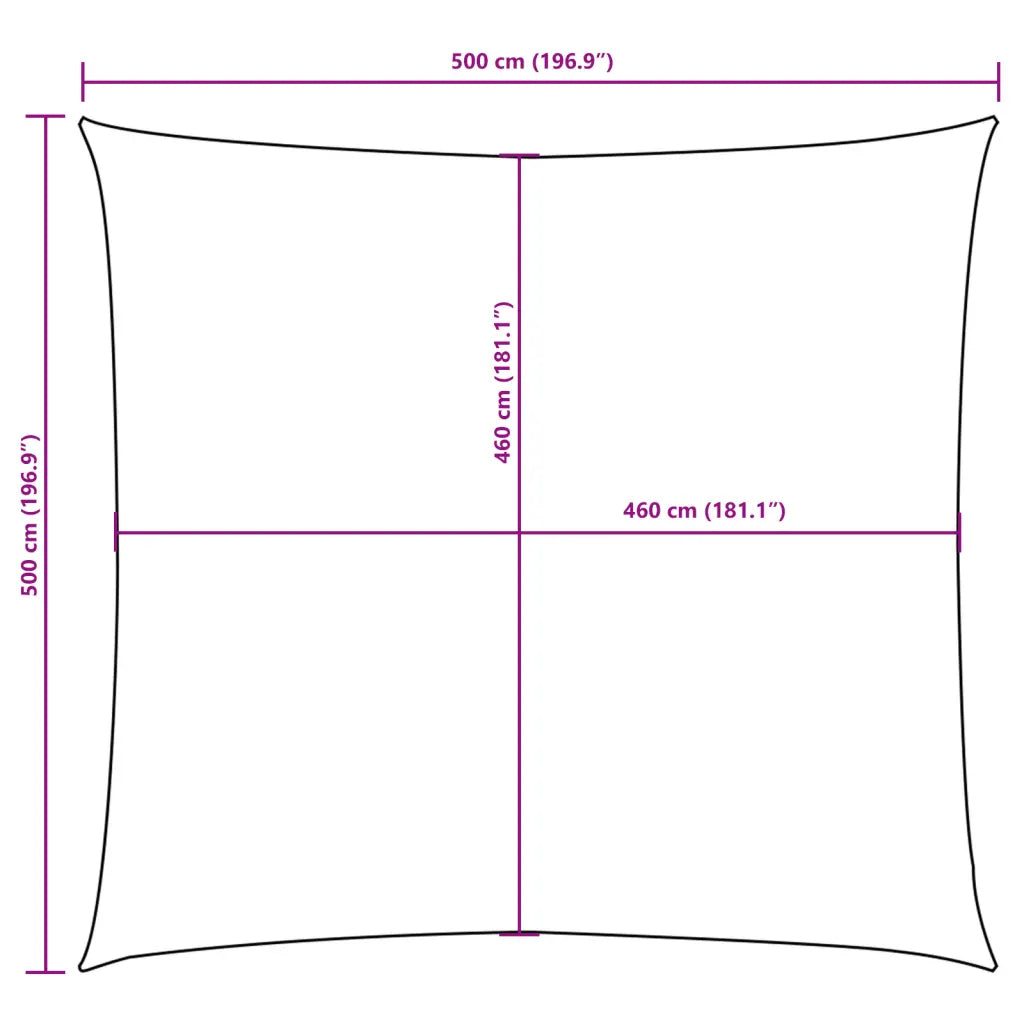 Para-sol estilo vela tecido oxford quadrado 5x5 m