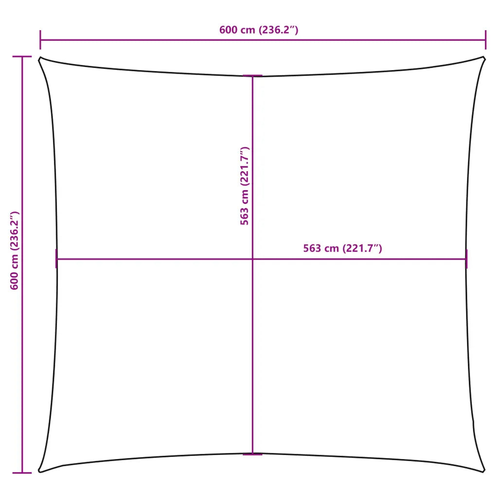 Para-sol vela tecido oxford quadrado 6x6 m