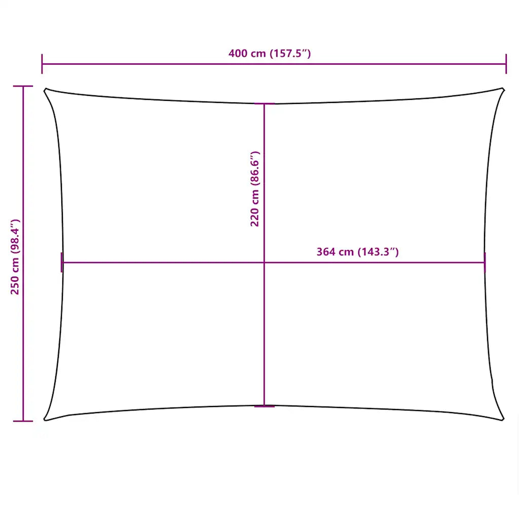 Para-sol estilo vela tecido oxford retangular 2,5x4 m