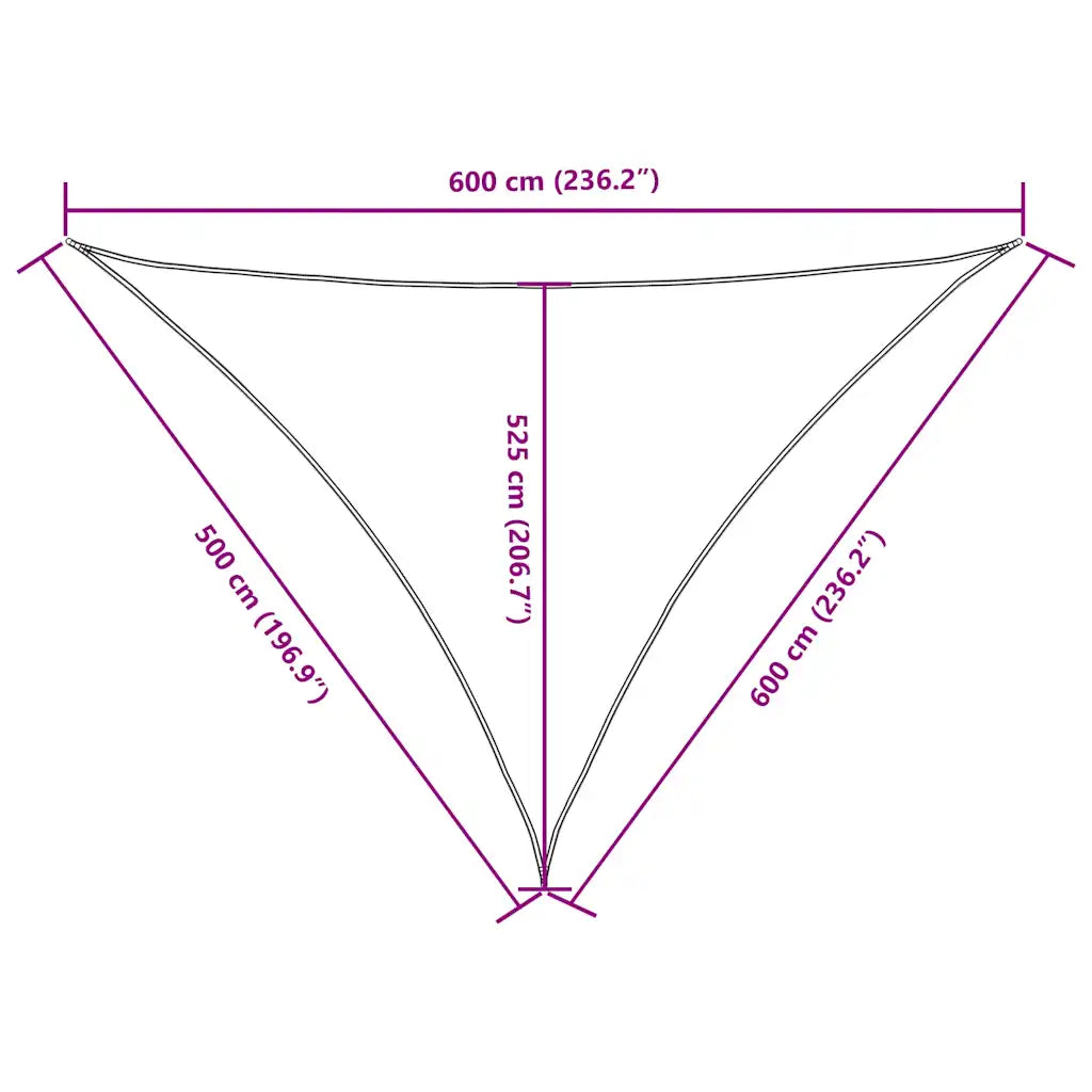 Para-sol estilo vela tecido oxford triangular 5x6x6 m