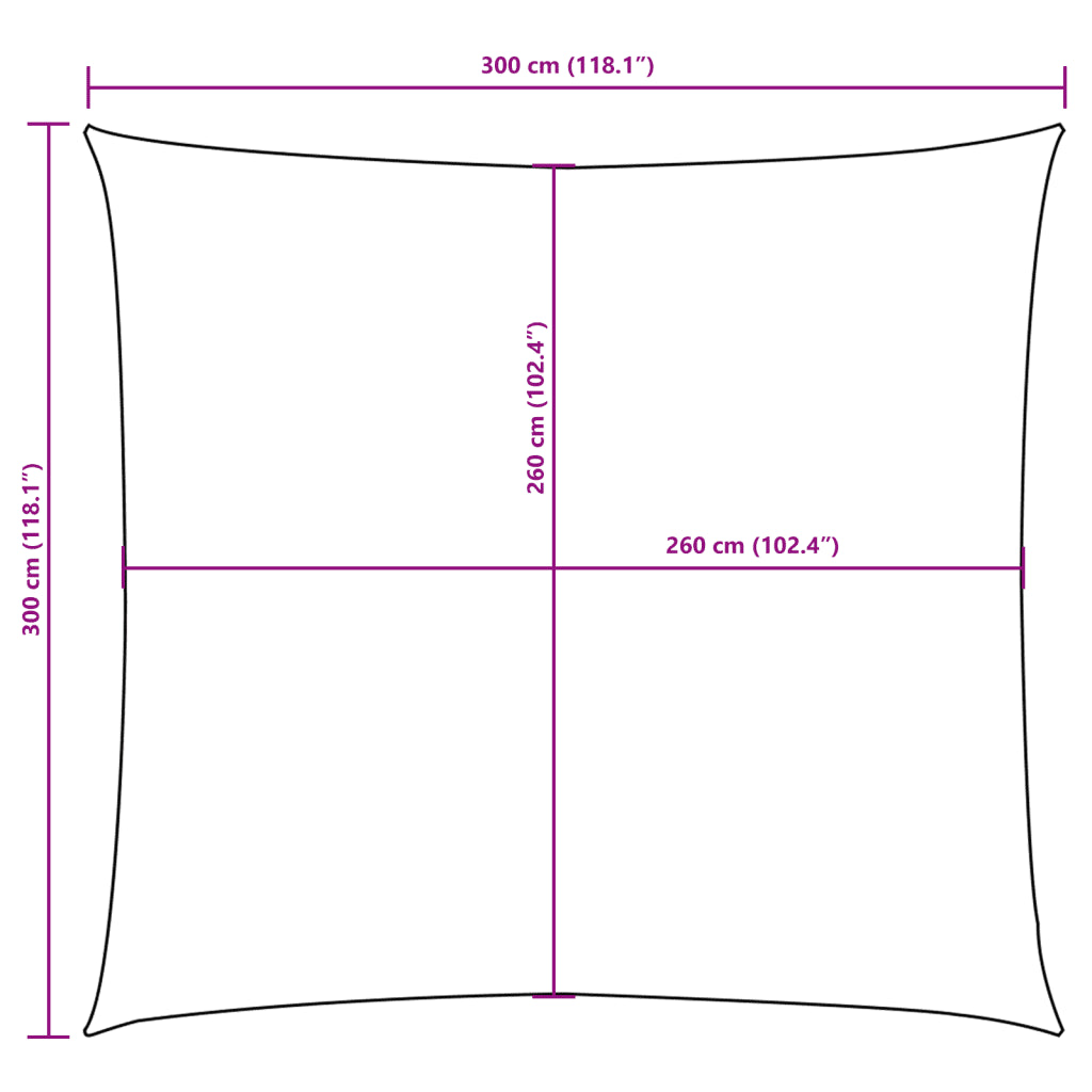 Para-sol estilo vela tecido oxford quadrado 3x3 m
