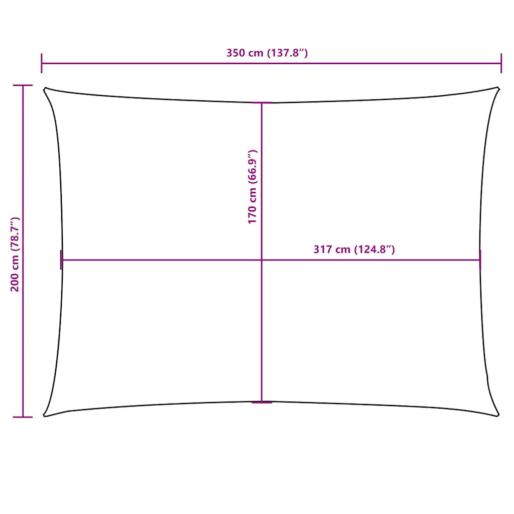 Para-sol estilo vela tecido oxford retangular 2x3,5 m