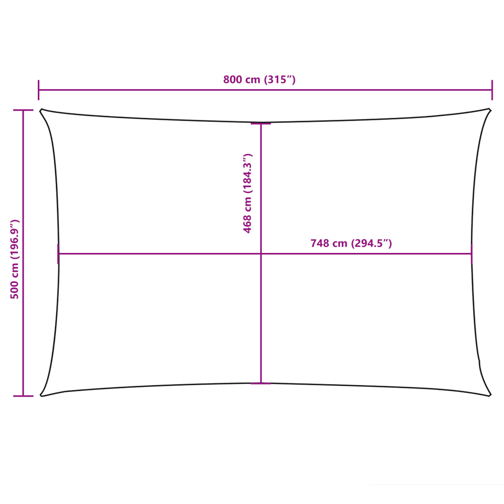 Para-sol tecido oxford retangular 5x8 m