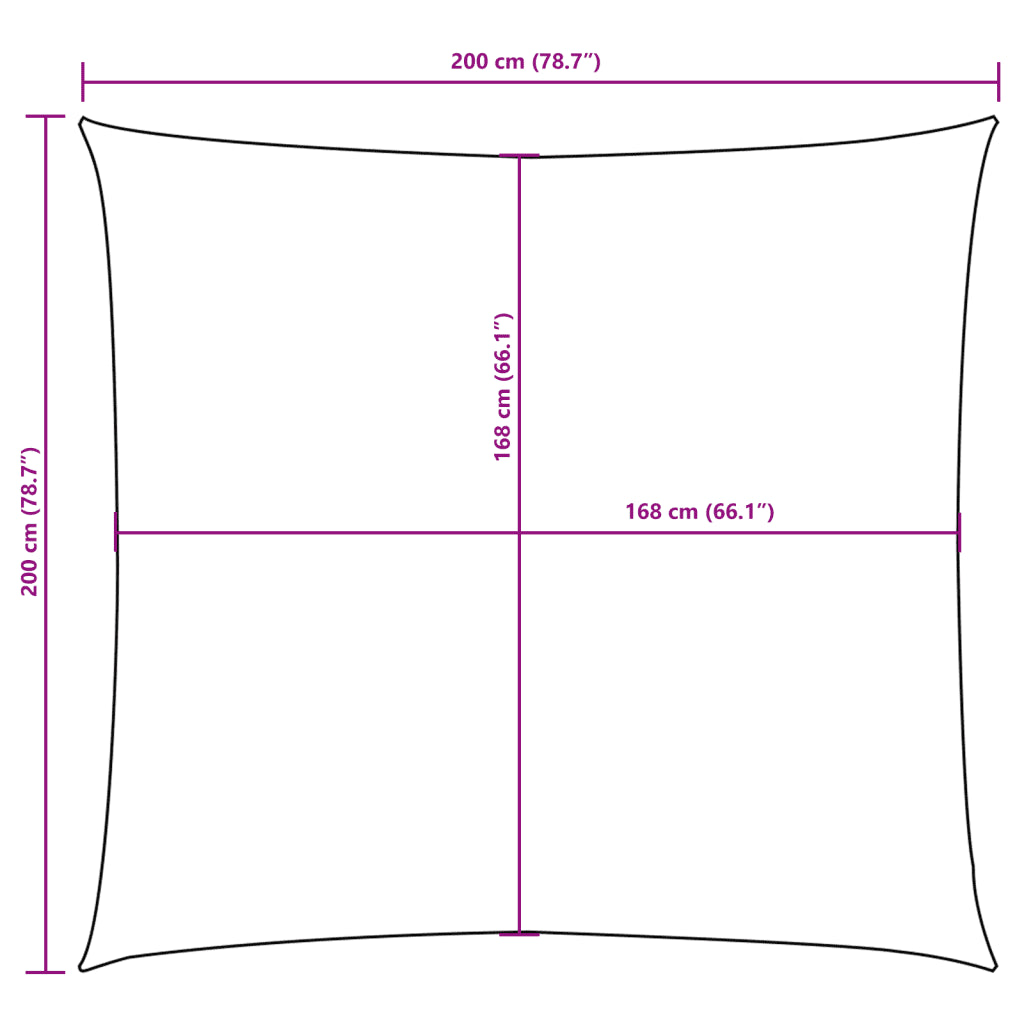 Para-sol estilo vela tecido oxford quadrado 2x2 m