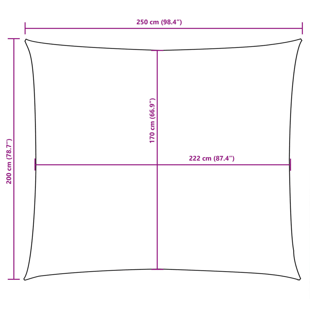 Para-sol estilo vela tecido oxford retangular 2x2,5 m terracota