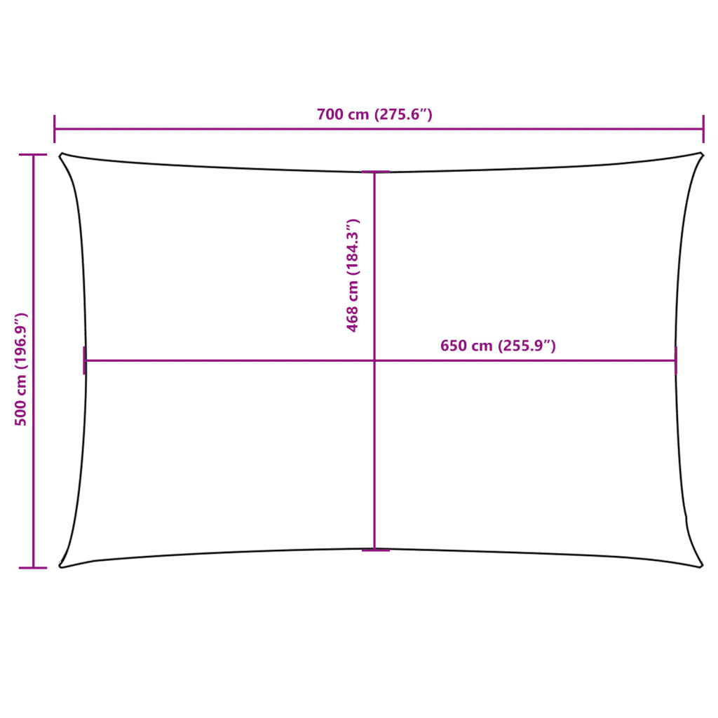Para-sol estilo vela tecido oxford retangular 5x7 m terracota
