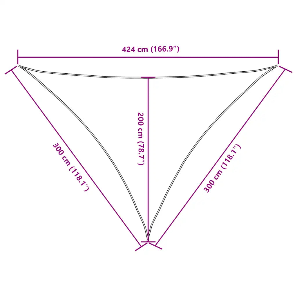 Para-sol vela tecido oxford triangular 3x3x4,24 m terracota