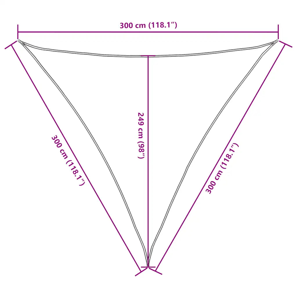 Para-sol vela tecido oxford triangular 3x3x3 m cinza-acast.