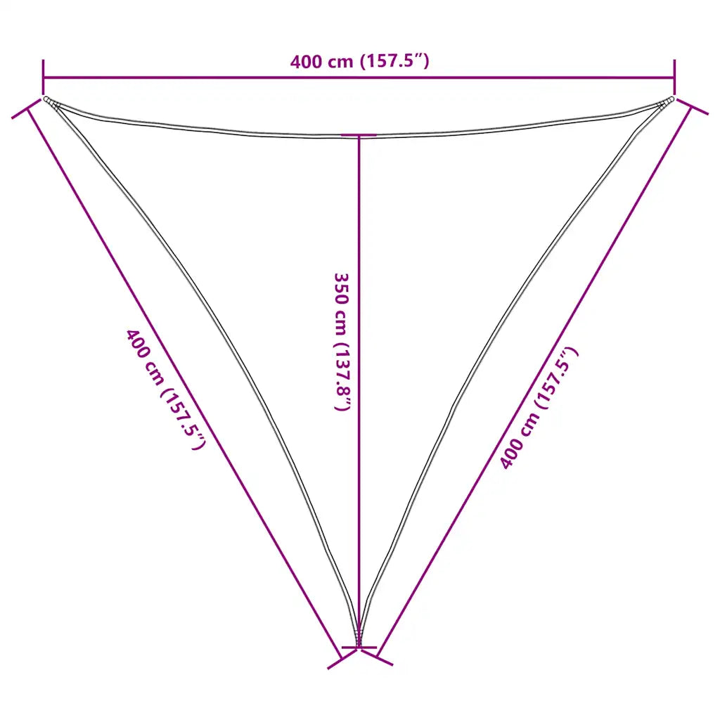 Para-sol vela tecido oxford triangular 4x4x4 m cinza-acast.