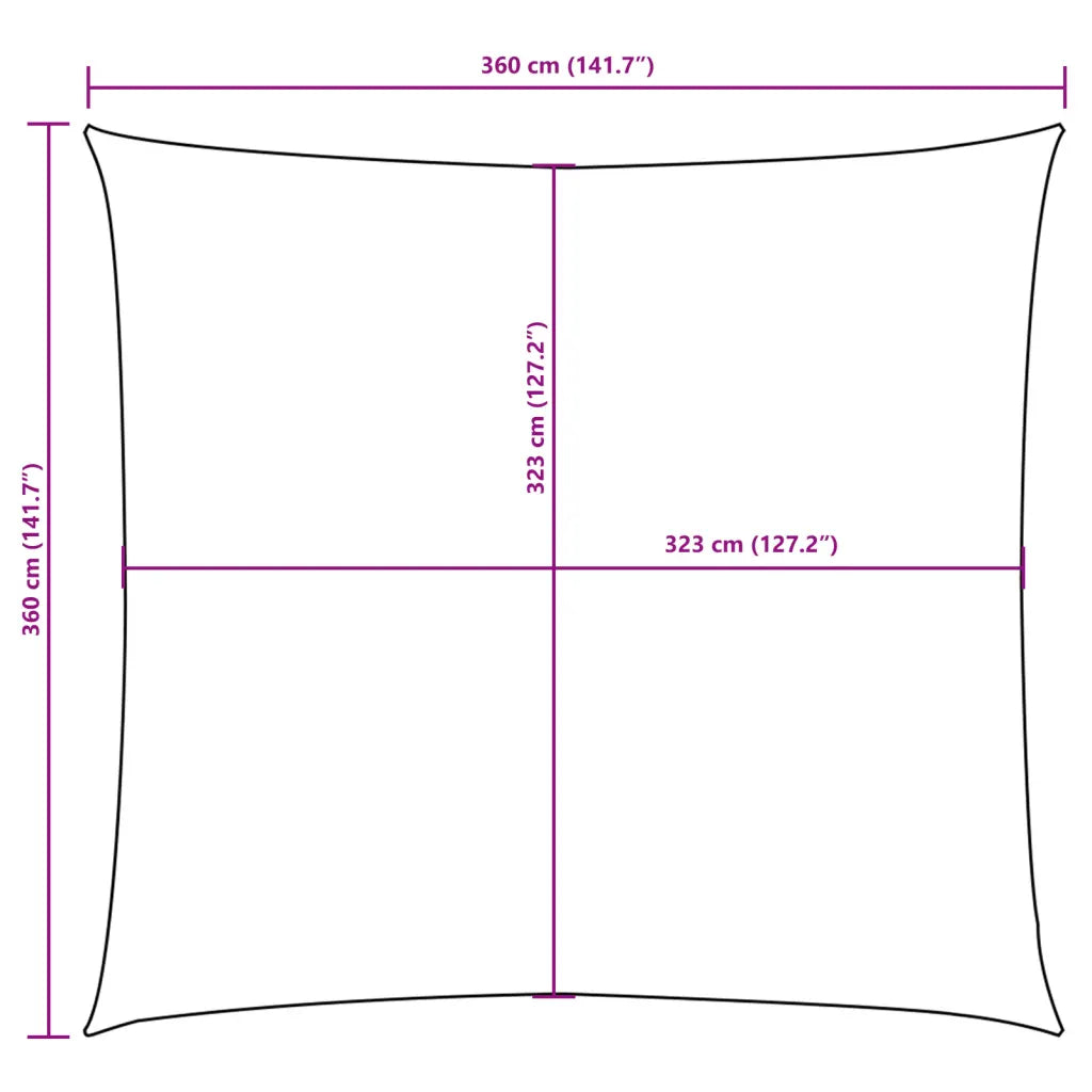 Para-sol vela tecido oxford quadrangular 3,6x3,6 m -escuro