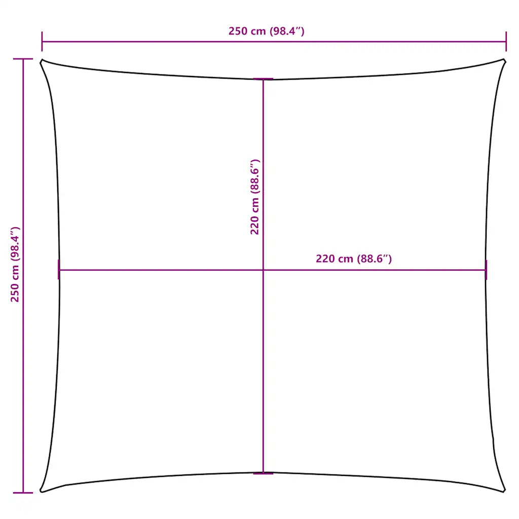 Para-sol estilo vela tecido oxford quadrado 2,5x2,5 m