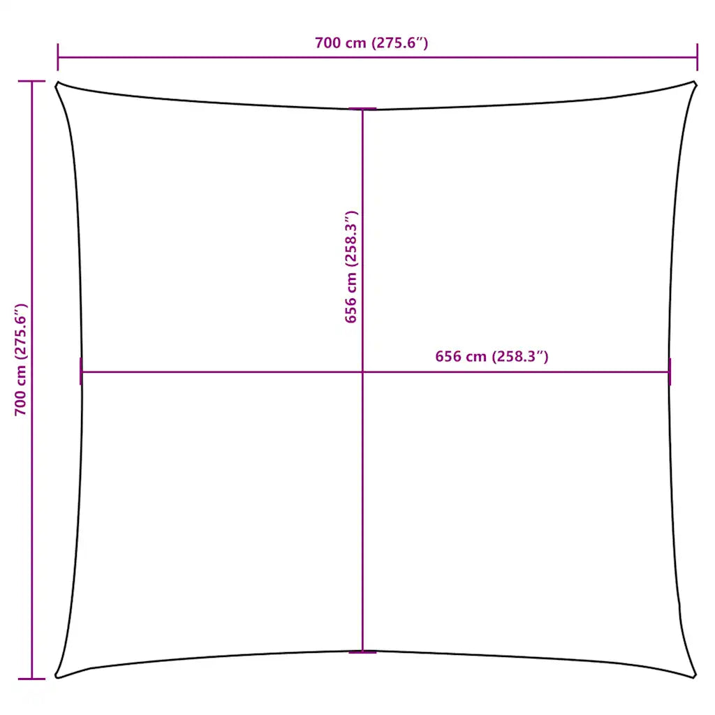 Para-sol estilo vela tecido oxford quadrado 7x7 m