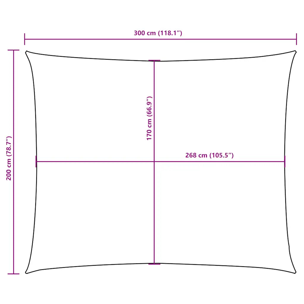 Para-sol estilo vela tecido oxford retangular 2x3 m