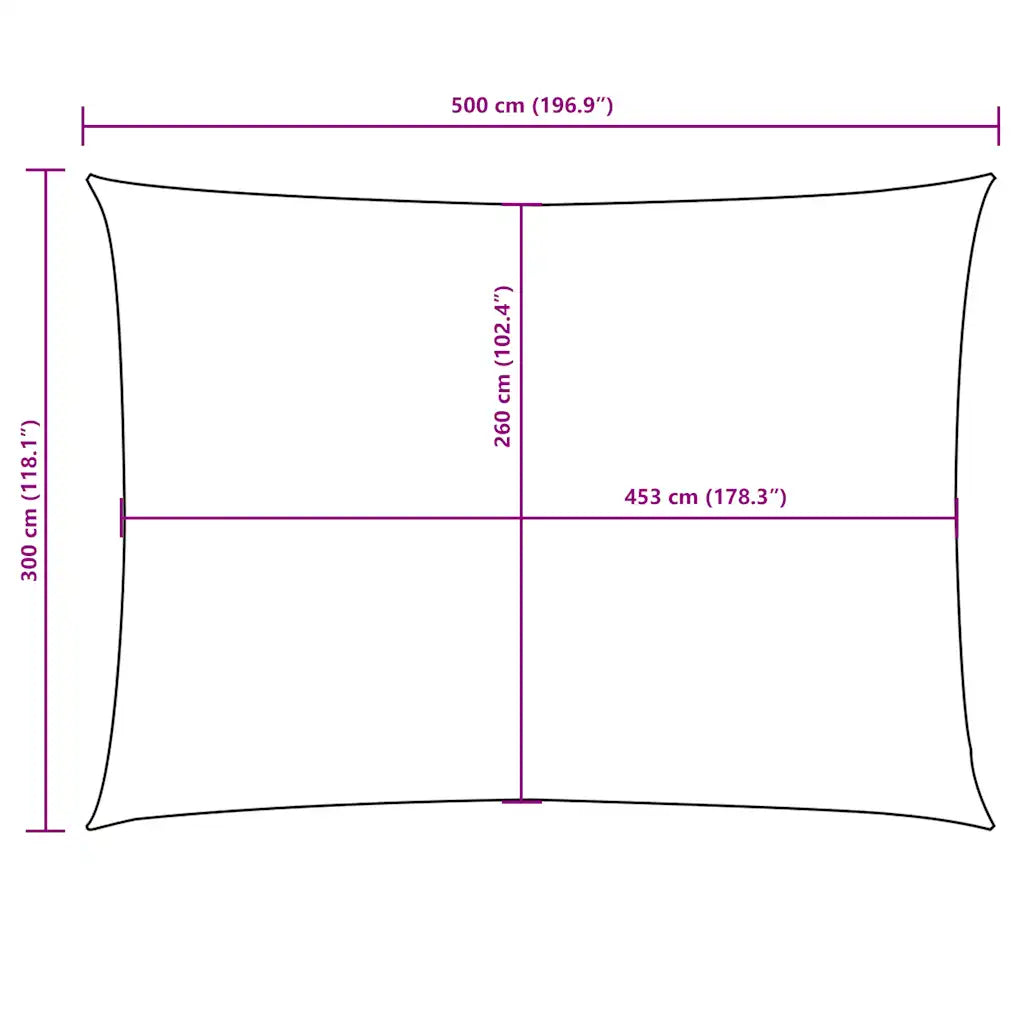 Para-sol estilo vela tecido oxford retangular 3x5 m