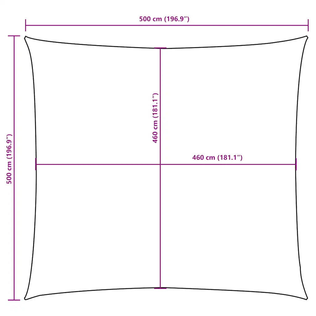 Para-sol estilo vela tecido oxford quadrado 5x5 m