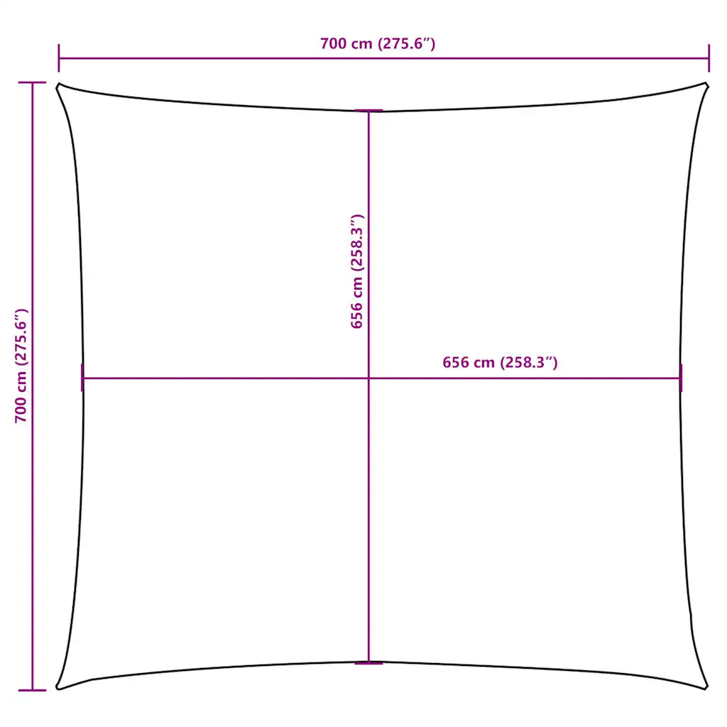 Para-sol estilo vela tecido oxford quadrado 7x7 m