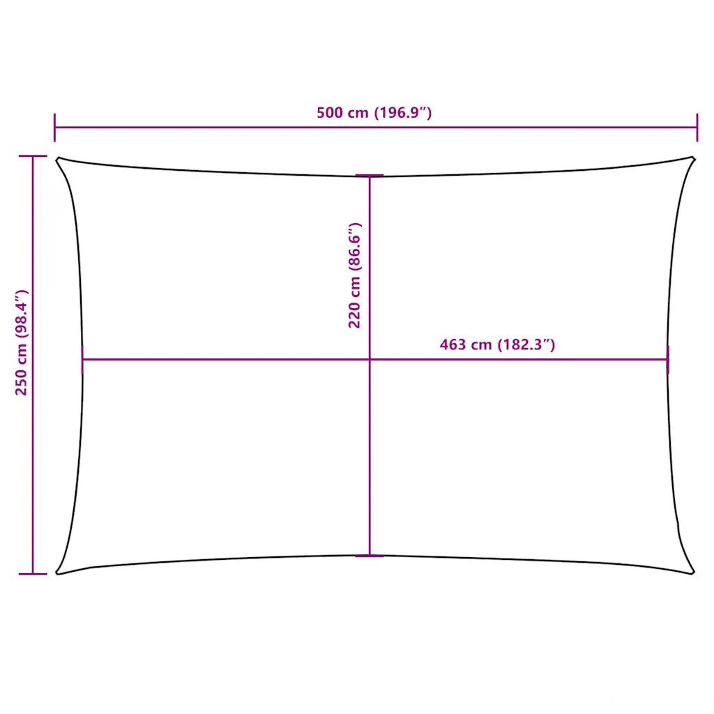 Para-sol estilo vela tecido oxford retangular 2,5x5 m