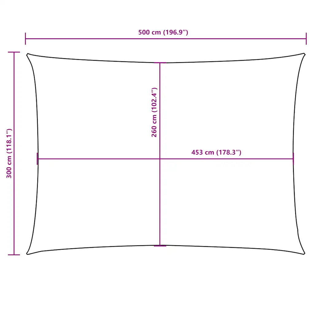 Para-sol estilo vela tecido oxford retangular 3x5 m