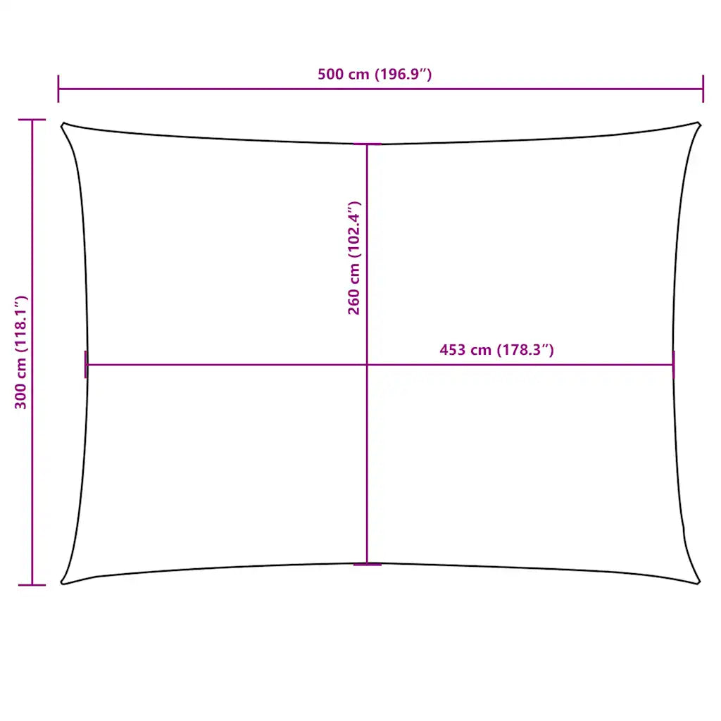Para-sol estilo vela tecido oxford retangular 3x6 m