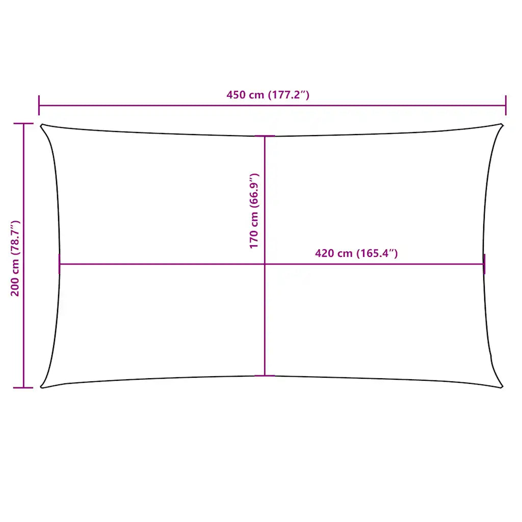 Para-sol estilo vela tecido oxford retangular 2x4,5 m