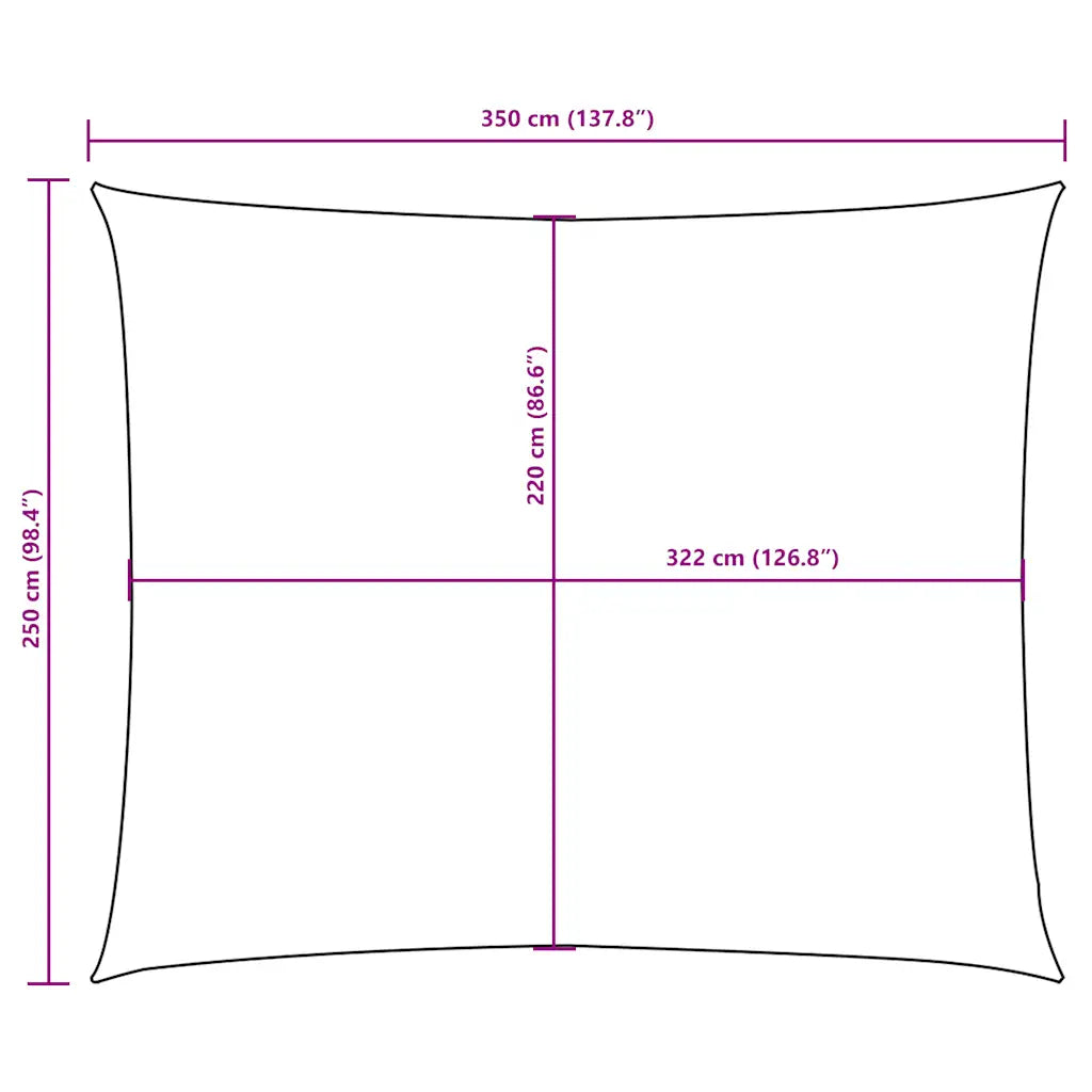 Para-sol estilo vela tecido oxford retangular 2,5x3,5 m