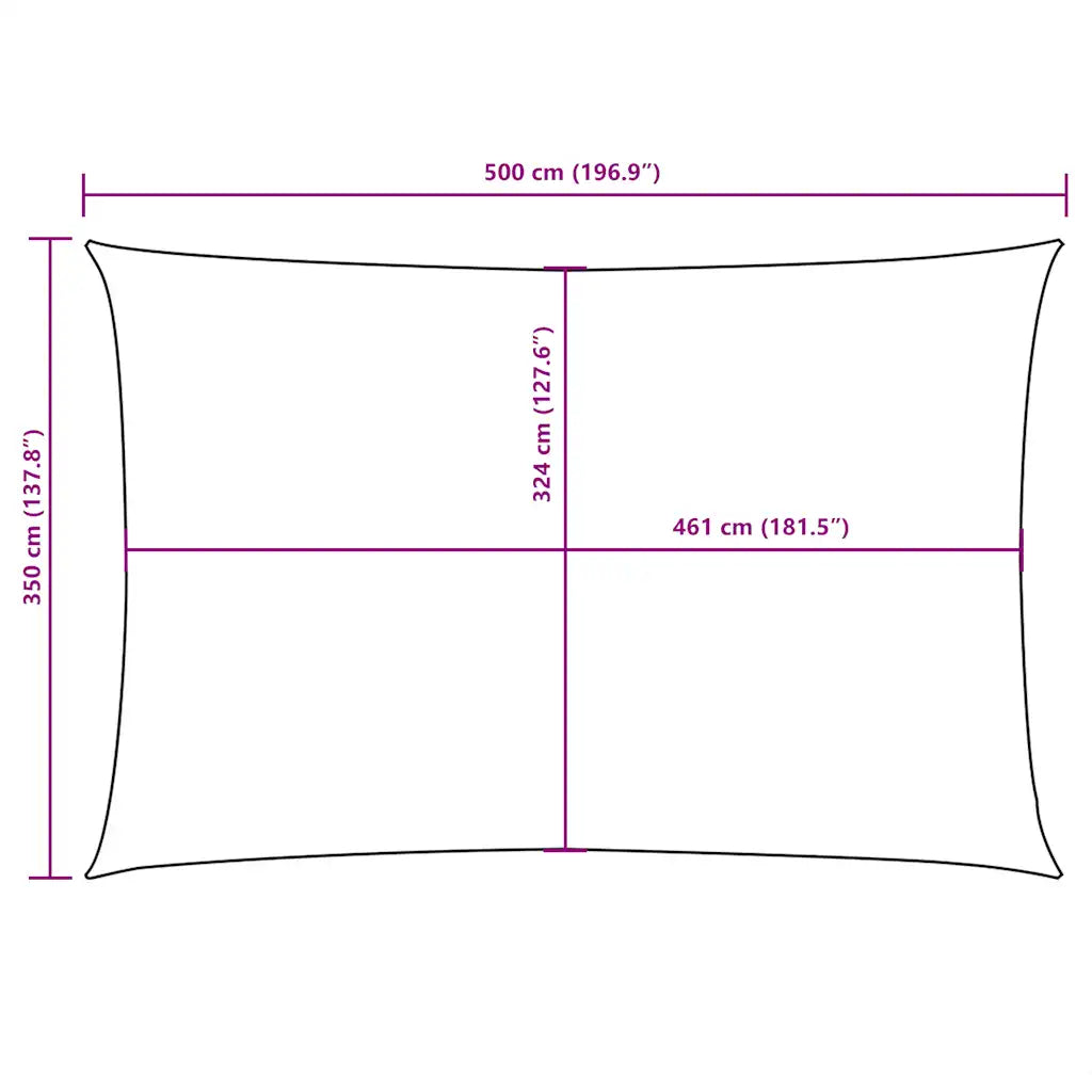 Para-sol estilo vela tecido oxford retangular 3,5x5 m