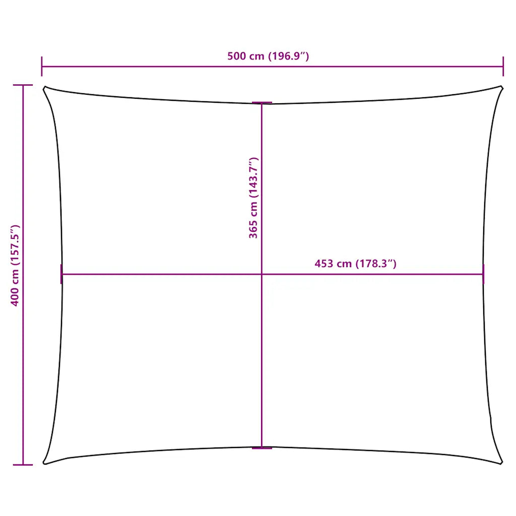 Para-sol estilo vela tecido oxford retangular 4x5 m