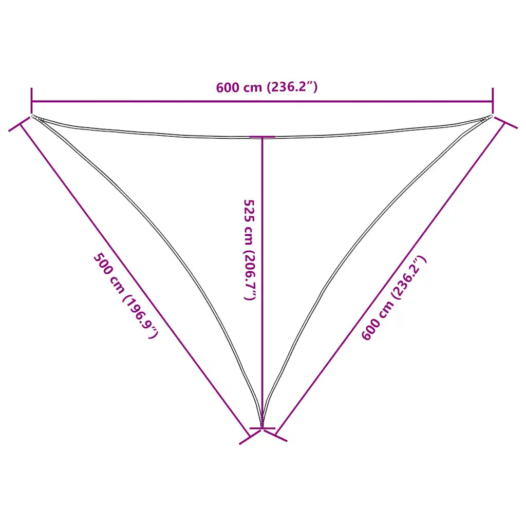 Para-sol estilo vela tecido oxford triangular 5x6x6 m