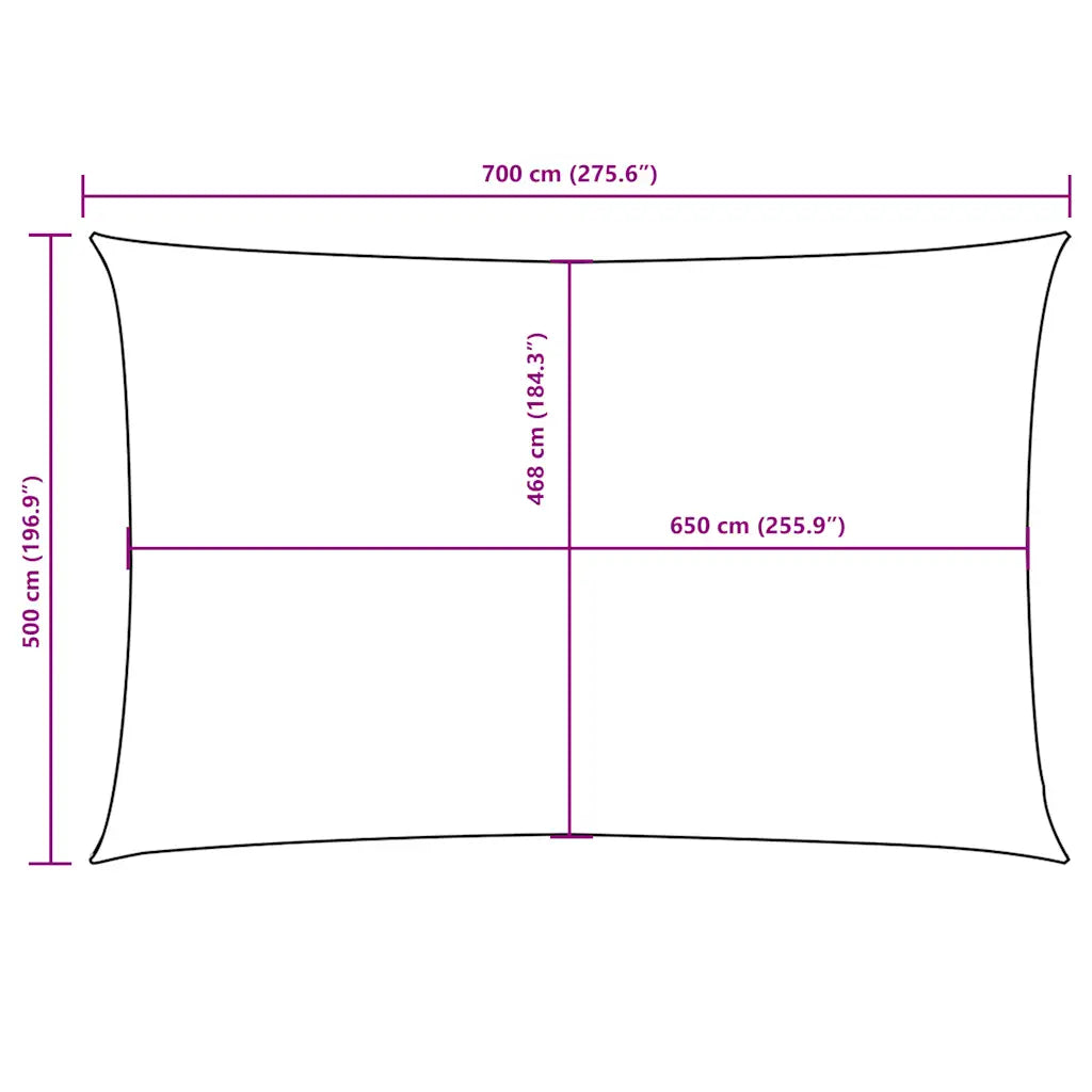 Para-sol estilo vela tecido oxford retangular 5x7 m
