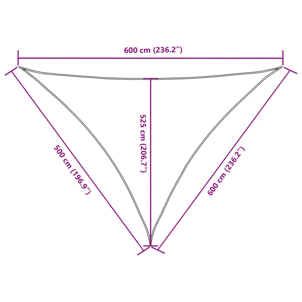 Para-sol estilo vela tecido oxford triangular 5x6x6 m castanho