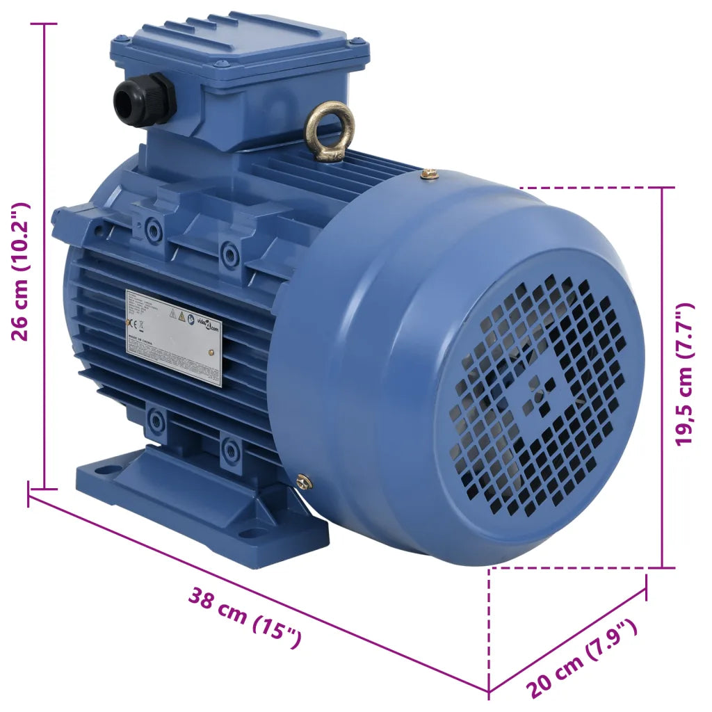 Motor de 3 fases elétrico alumínio 3kW/4CV 2 polos 2840 rpm