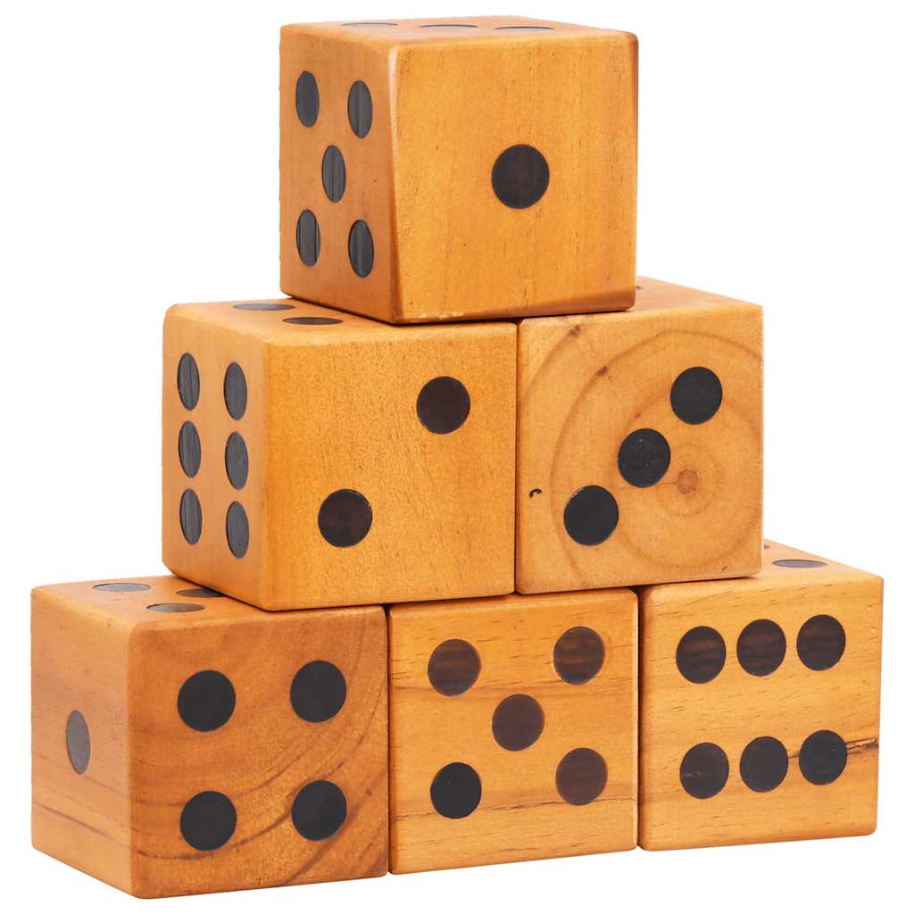 vidaXL Jogo de dados gigantes para quintal 6 pcs pinho maciço