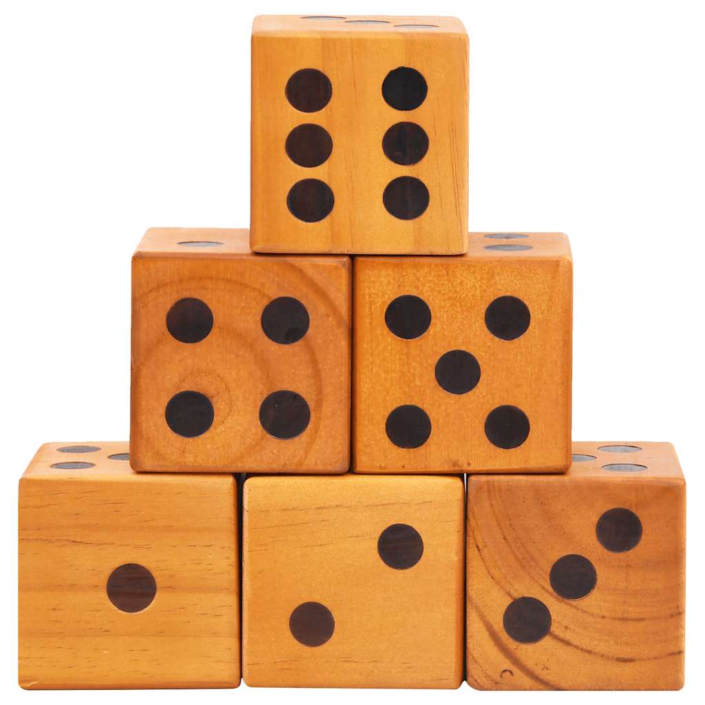 vidaXL Jogo de dados gigantes para quintal 6 pcs pinho maciço