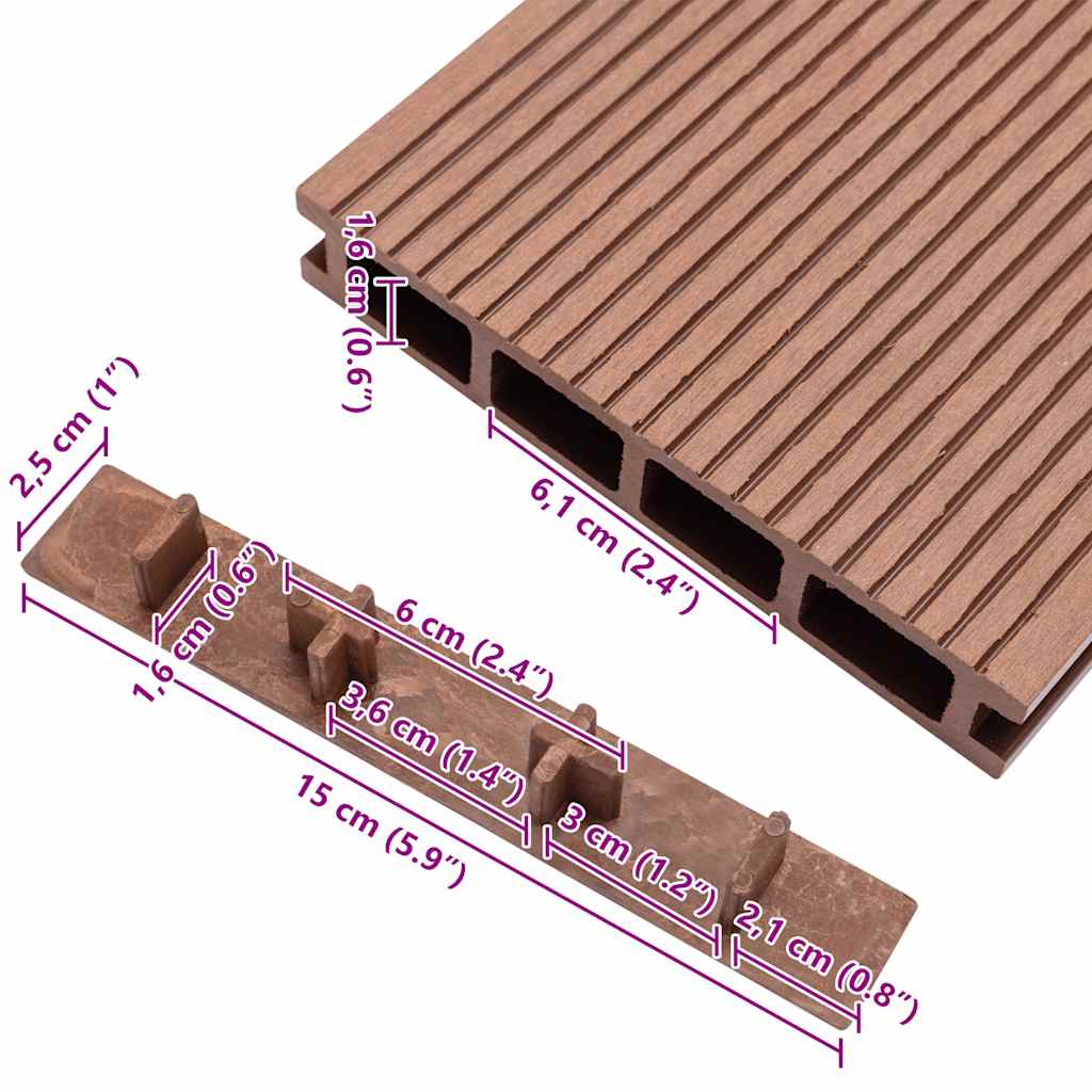 vidaXL Tampas para extremidades de pavimento 10 pcs plástico castanho