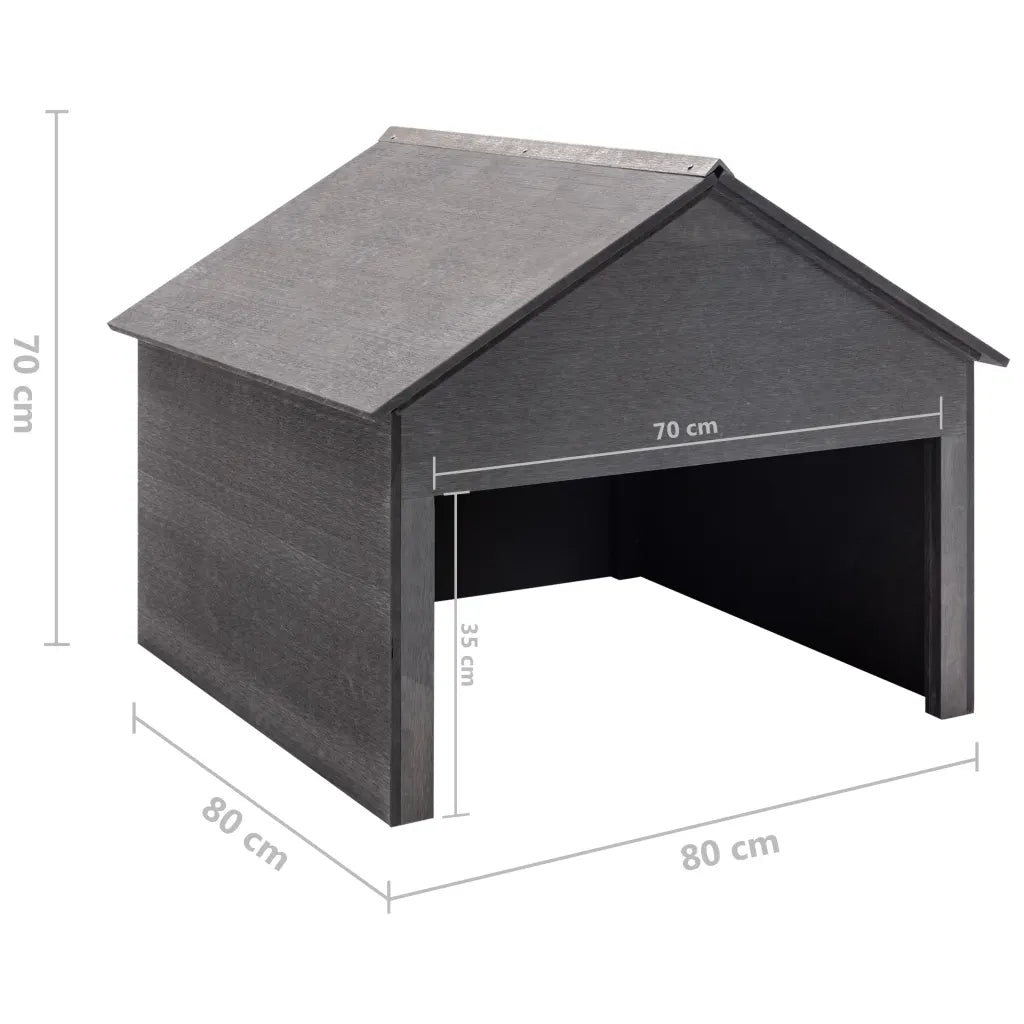Abrigo para corta-relva 80x80x70 cm WPC cinzento
