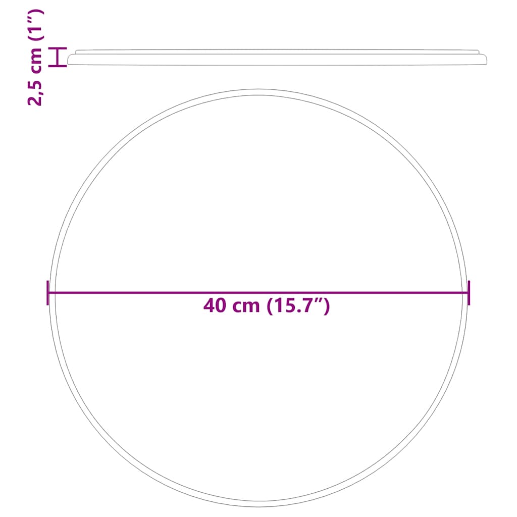 vidaXL Tampo de mesa Ø40x2,5 cm mármore cor creme