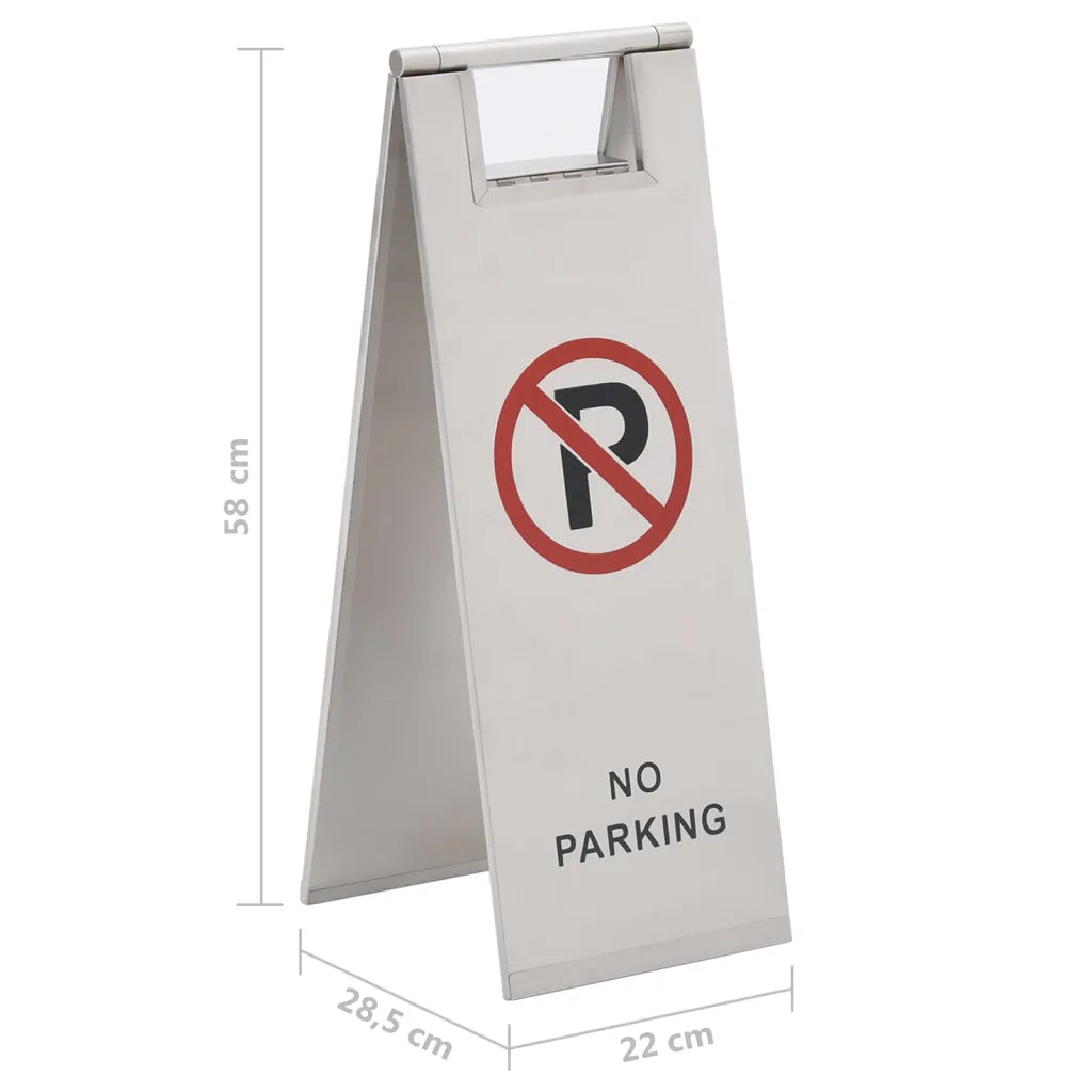 Placa de sinalização de estacionamento dobrável aço inoxidável